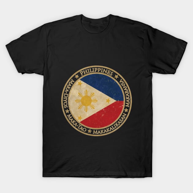 Vintage Republic of the Philippines Asia Asian Flag T-Shirt by DragonXX